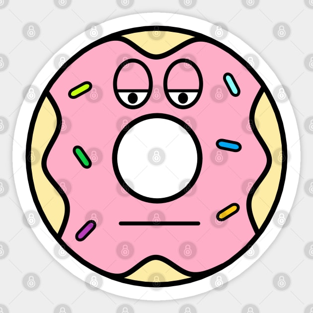 The Unamused Donut Sticker by Bubba Creative